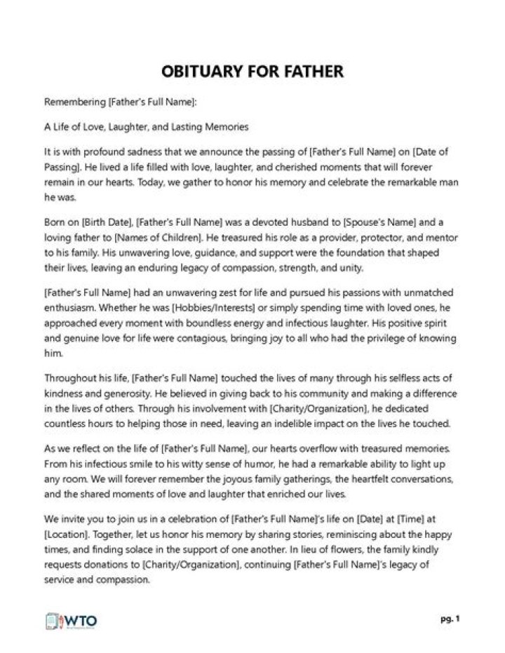 An Obituary Filled With Love And Legacy