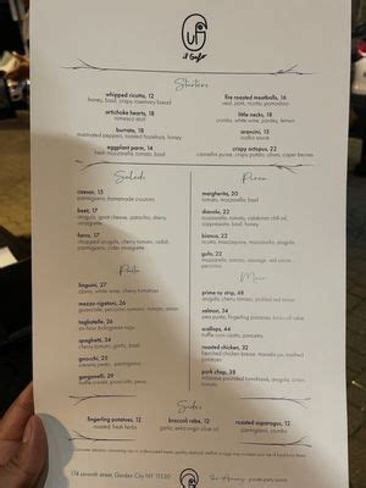 Discover the Delights of Il Gufo Garden City Menu