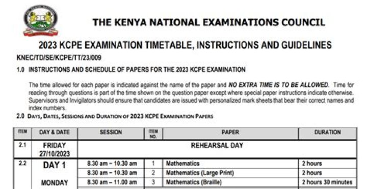 Discover The Gateway To Success: KCSE Timetable 2023 Unveiled