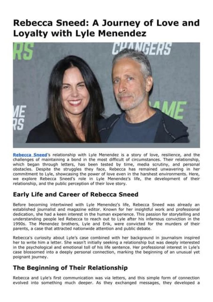 Rebecca Sneed Menendez Instagram: A Deep Dive into Her Life and Online Presence