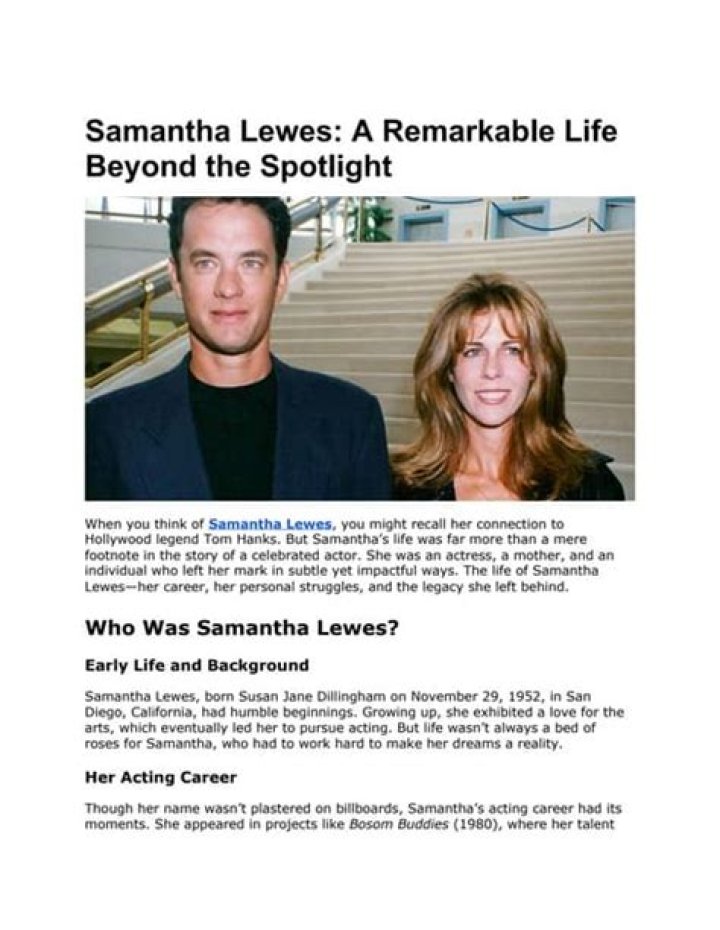 Samantha Lewes: The Ultimate Guide to Her Life, Career, and Achievements