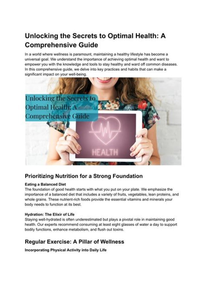 Unlocking The Secrets To Optimal Health