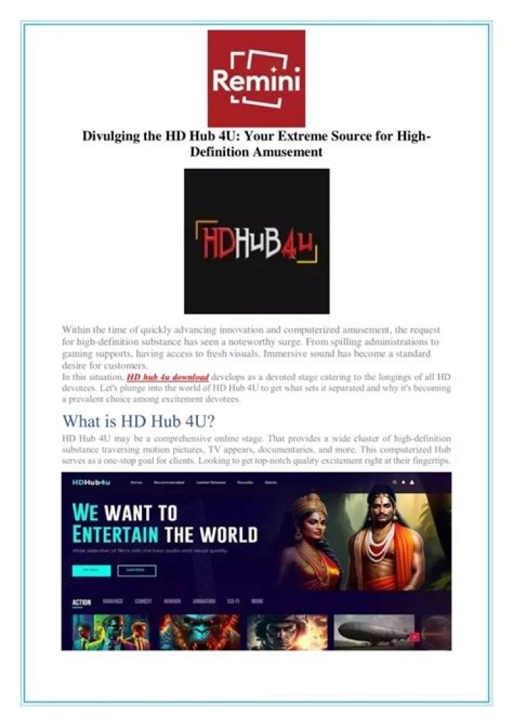 Unlocking the World of HD Hub 4U: Your Ultimate Guide to Streaming Excellence